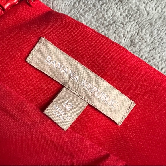 Banana Republic Red A-Line Mini Skirt Pleated Cocktail - Picture 2 of 12